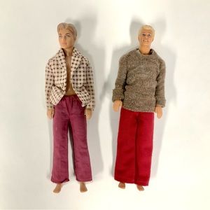 2 - Ken Barbie dolls with clothes 1968, hard hair